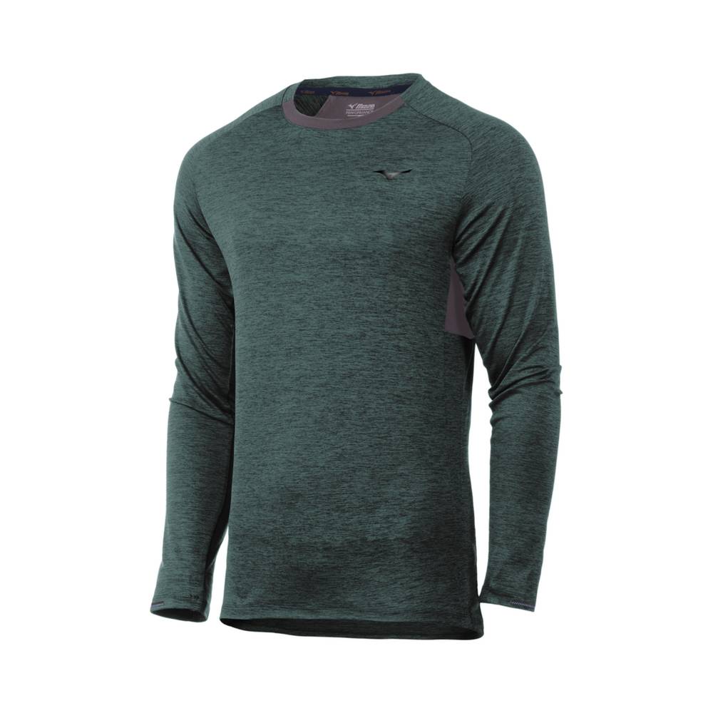 Sudaderas Mizuno Alpha Long Sleeve Hombre Verde Ofertas GHND-67048